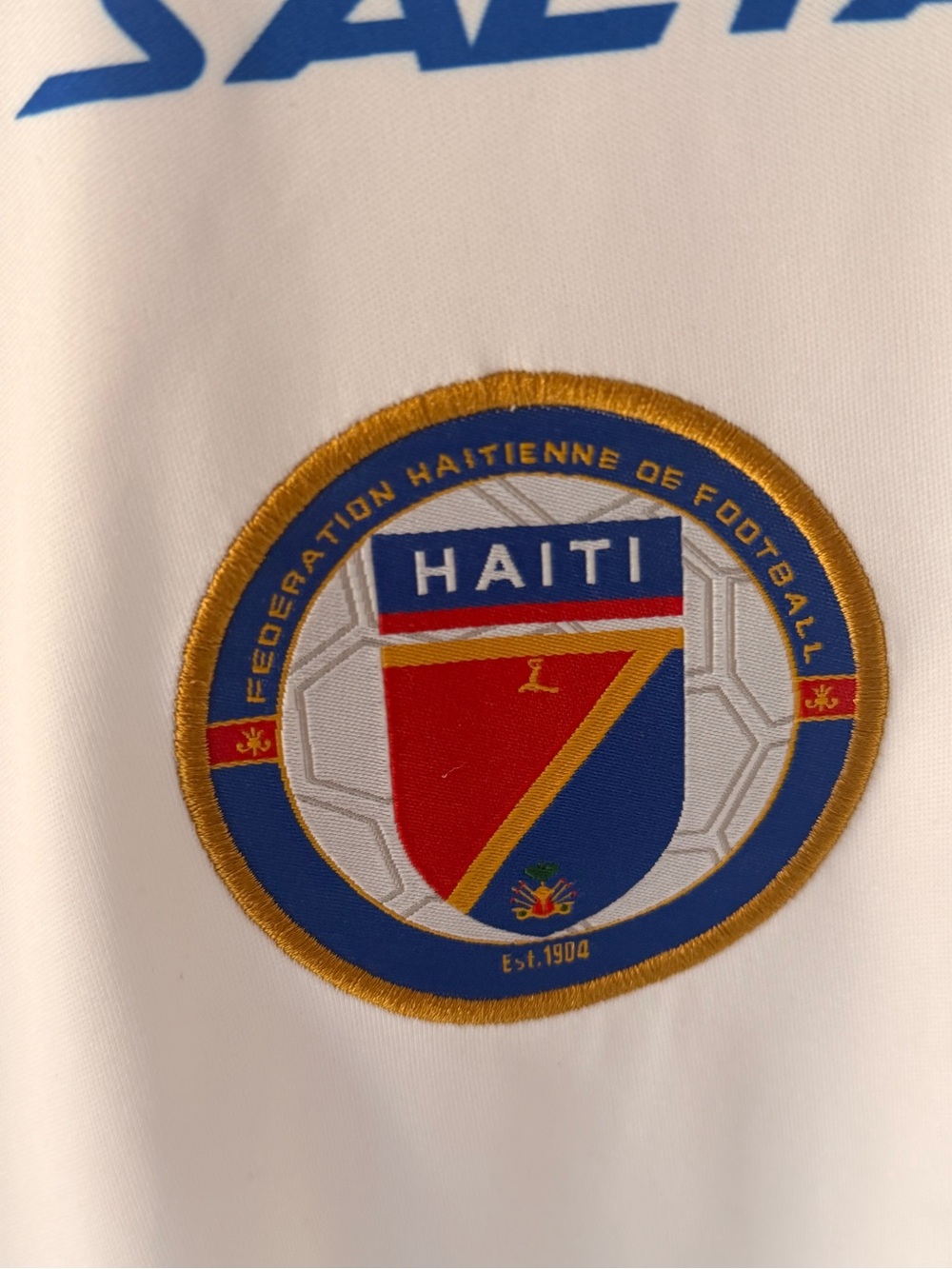2026 official World Cup Haiti Soccer Jersey - White with Red & Blue Accents - Picture 3 of 5